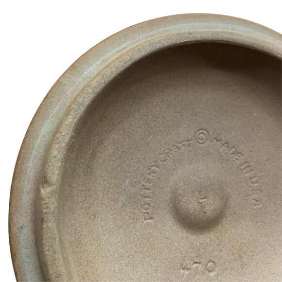 Pottery Craft Canister With Lid Brown Black Gold Cylindrical Shape Vintage Retro - Picture 8 of 12